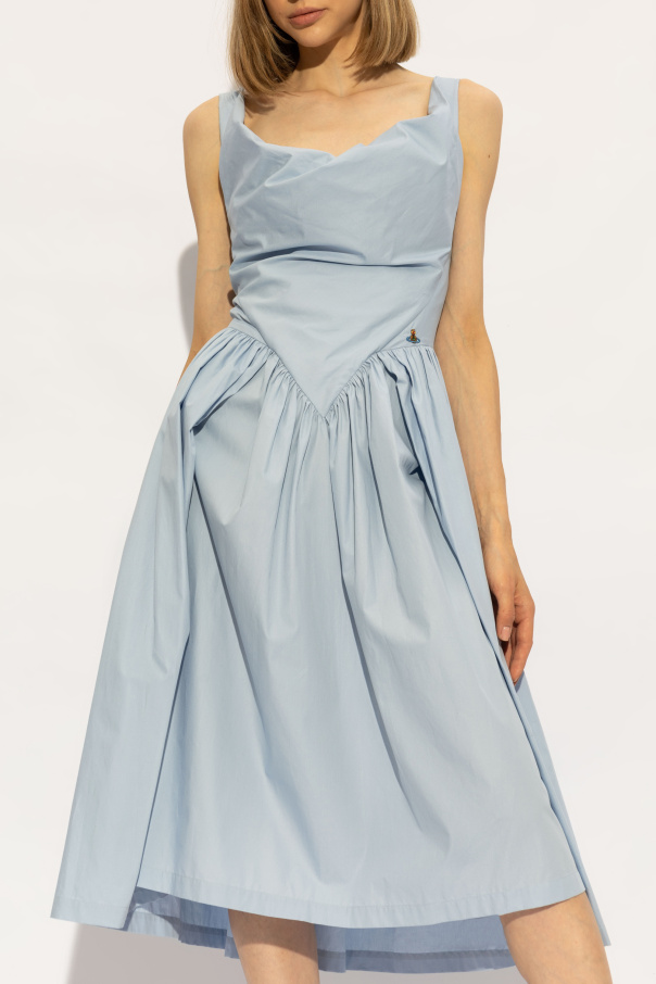 【送料&関税込】Vivienne Westwood Gathered Dress VIVIENNE WESTWOOD Sunday gathered cotton-poplin midi dress